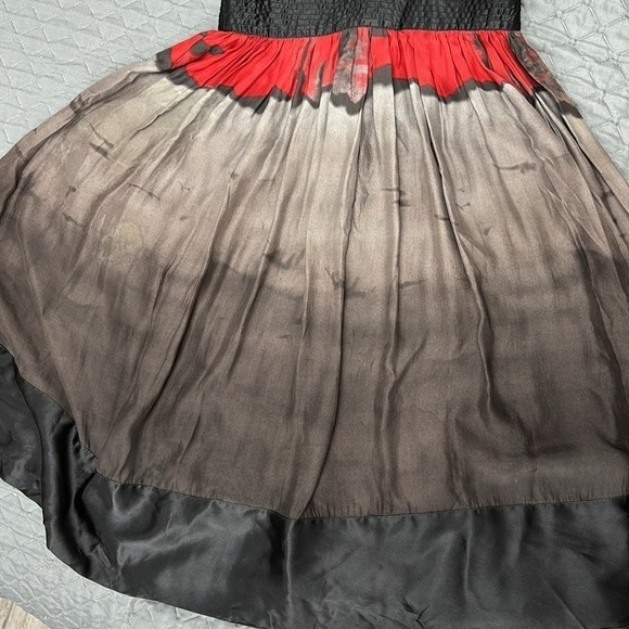 ZARA WOMAN gray sleeveless dress A-line skirt size S gray, black and red color - Picture 13 of 16